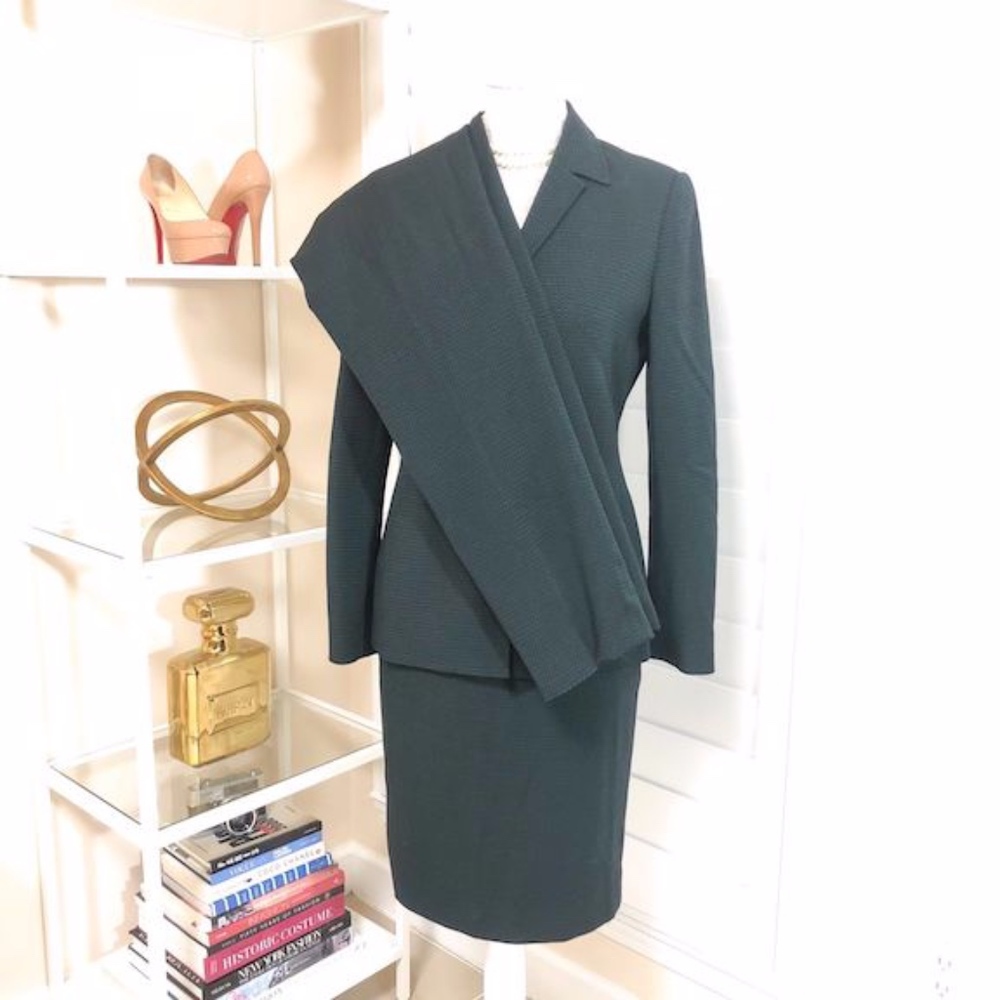 Carlisle 3pc Career Wool Skirt & Pants Suit Sz 4